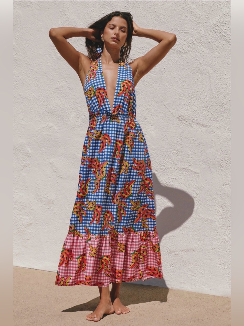 Farm Rio x Anthropologie Tiered Cotton
Maxi Dress NWT